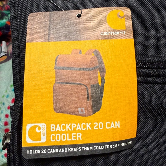 Carhartt Black 20 Can Backpack Cooler Rugged Design New With Tags - Picture 2 of 11